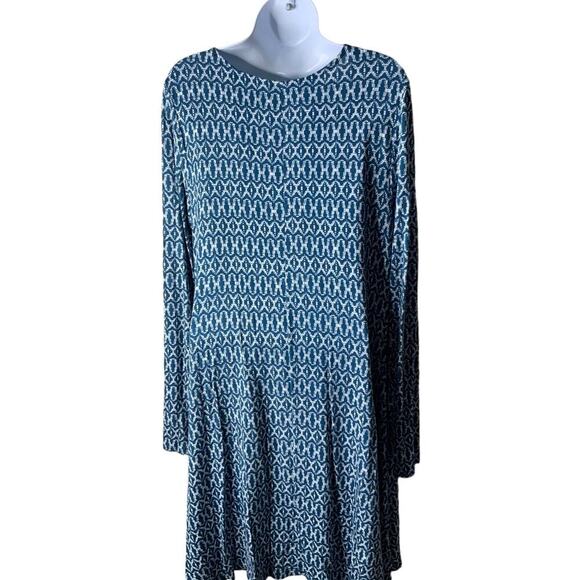 Old Navy Tunic Top Womens Large Long Sleeve Geometric Stretch Flowy Casual - Picture 4 of 9